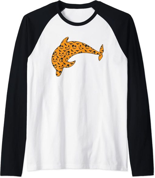 Dolphin Easy Halloween Outfit Beluga Fish Lazy Costume Gift Raglan Baseball Tee