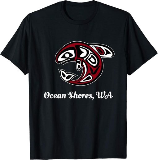 Native American Ocean Shores WA Tribal Orca Killer Whale T-Shirt